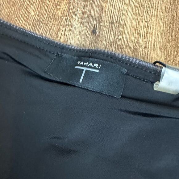 Tahari Plaid Tummy Control Pull On Ankle Pant Black Gray Brown Size XL NWT - Picture 7 of 7